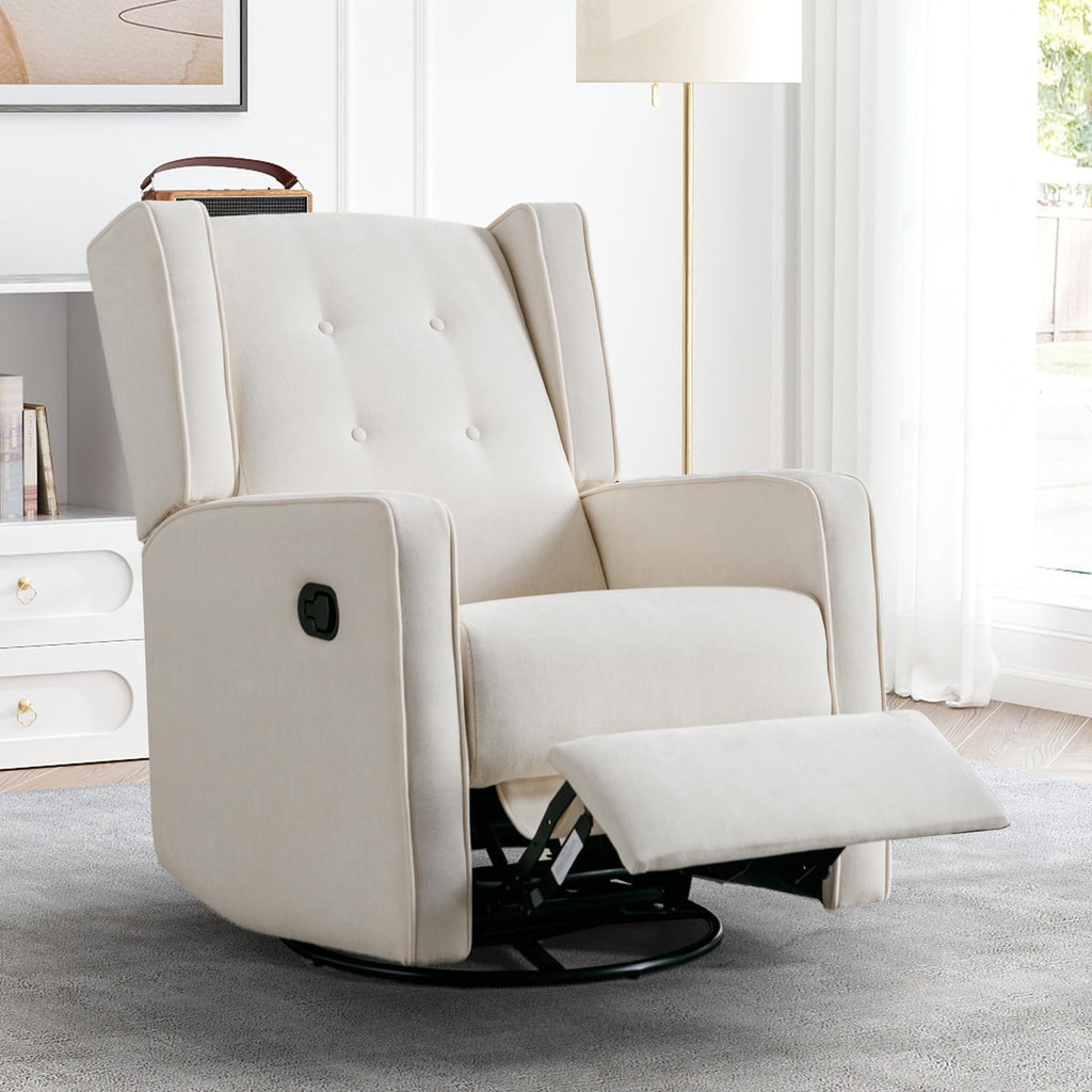 White Swivel Rocker Recliner Chair X69087