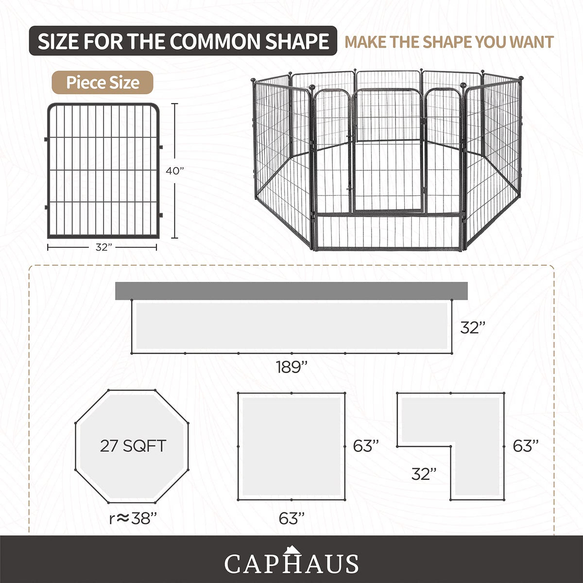 32 Inch Metal Foldable Pet Playpen with Door A80678