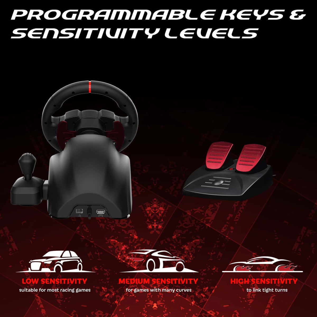 RGB Gaming Steering Wheel W48693