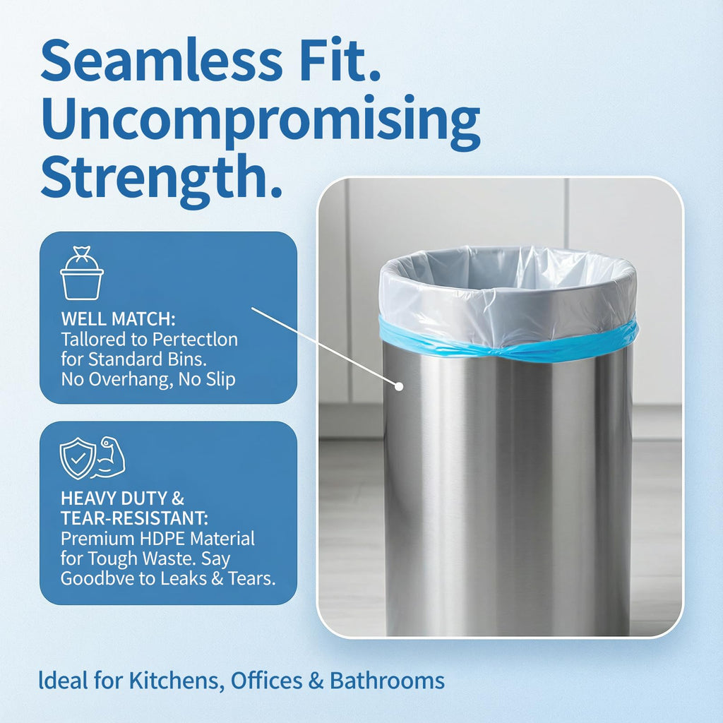 8 Gallon Drawstring Trash Bags 1.2 Mil Unscented 150 Count F729943