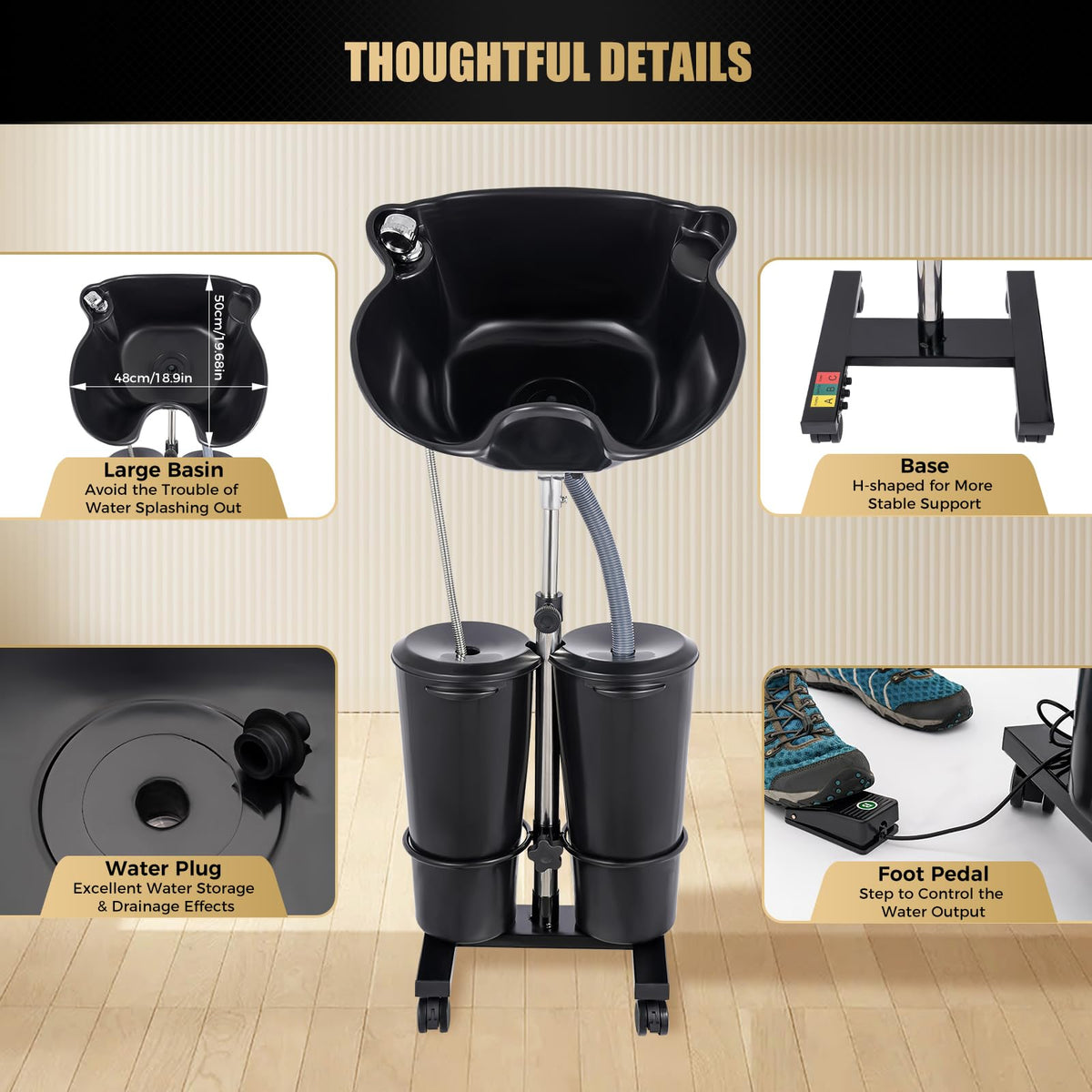 Portable Shampoo Bowl with Electric Pump Y121681