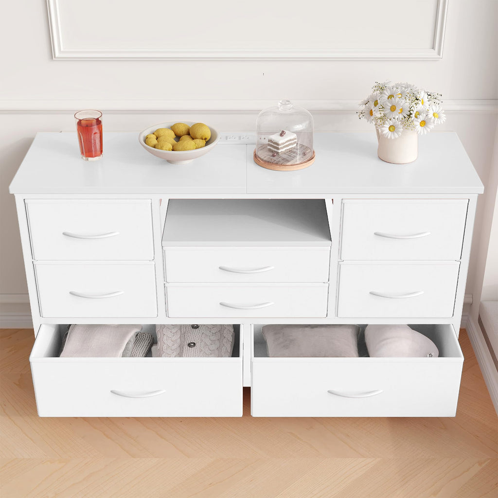 8 Drawer LED TV Stand Dresser with Charging Station N639946