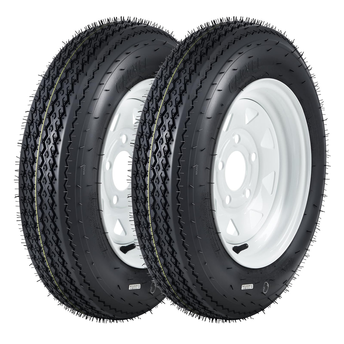 12 Trailer Tire and Wheel Assembly 5 Lug Set of 2 X9118