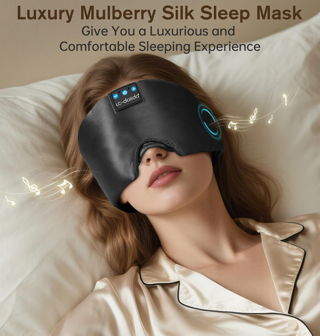 Silk Soft Sleep Mask with Bluetooth Black U9209