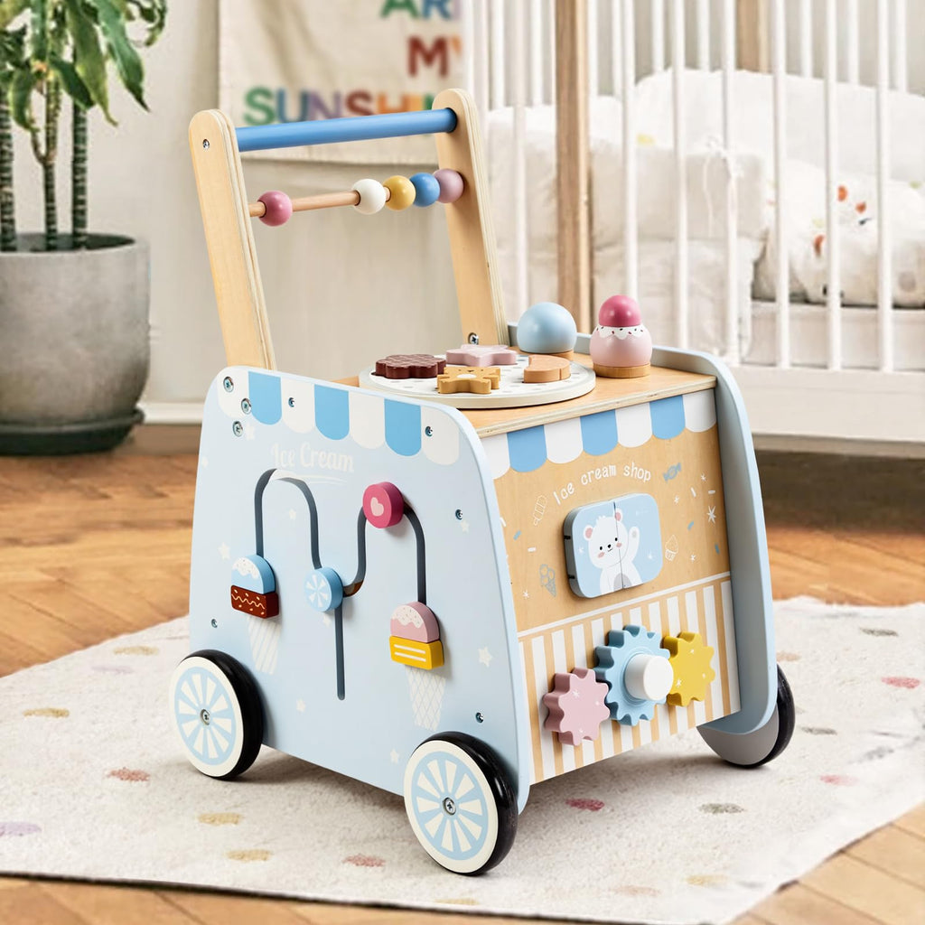 Wooden Baby Walker with Wheels U37674