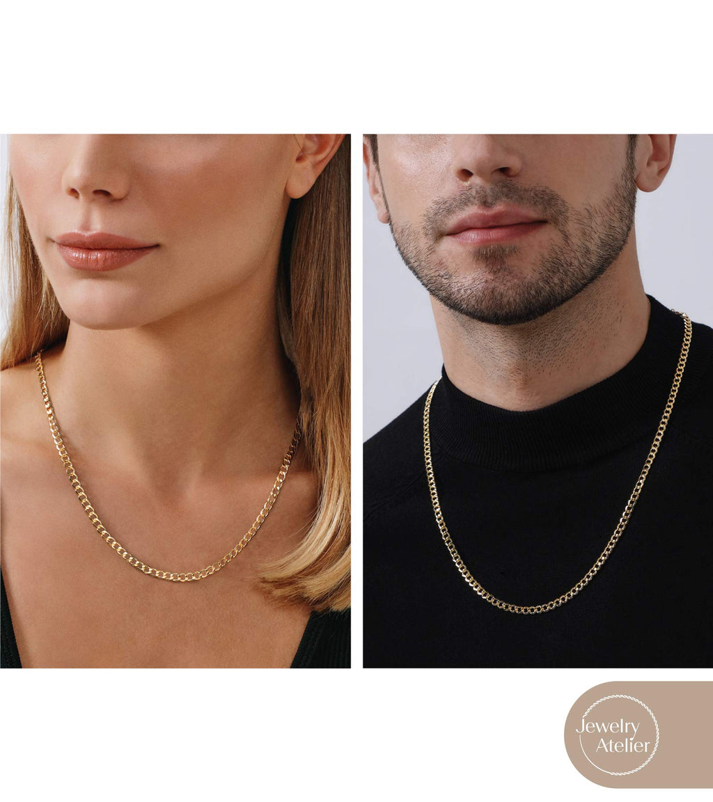 14K Yellow Gold Filled Cuban Curb Link Chain Necklace S3778