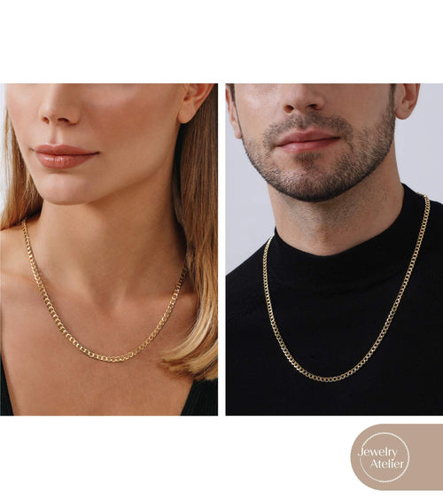 14K Yellow Gold Filled Cuban Curb Link Chain Necklace S3778
