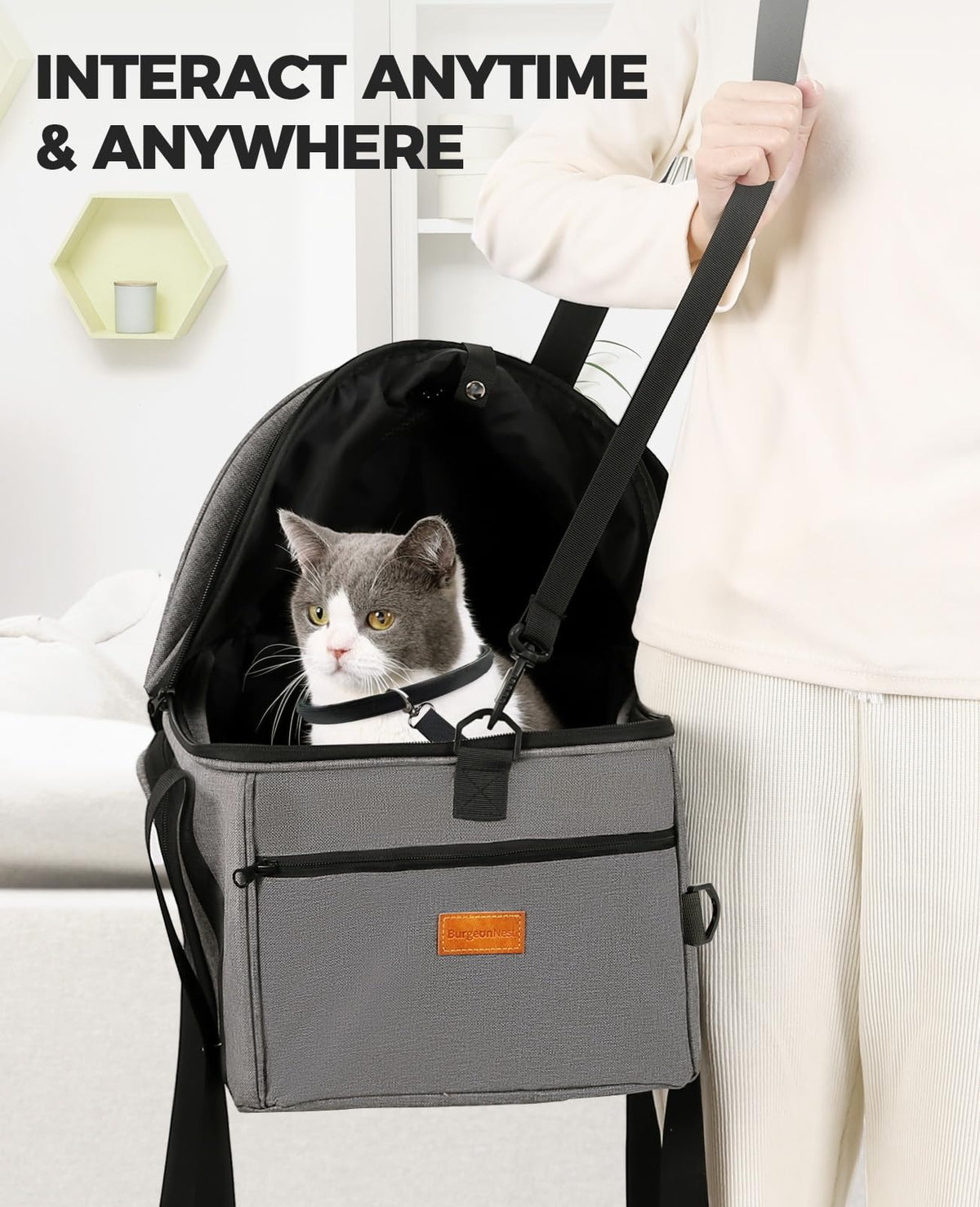 Top-Expandable Cat Carrier with Semi-Open Canopy R23003