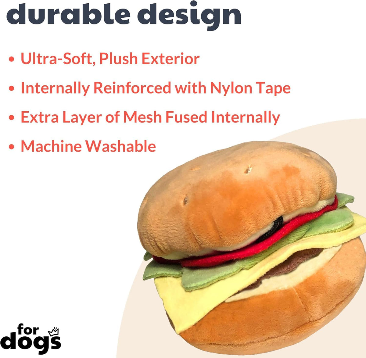 Hot Dog and Hamburger Plush Dog Chew Toy 2 Pack D51065