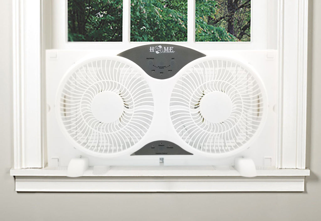 9" Twin Window Fan 3 Speed with Remote Control, White A8399