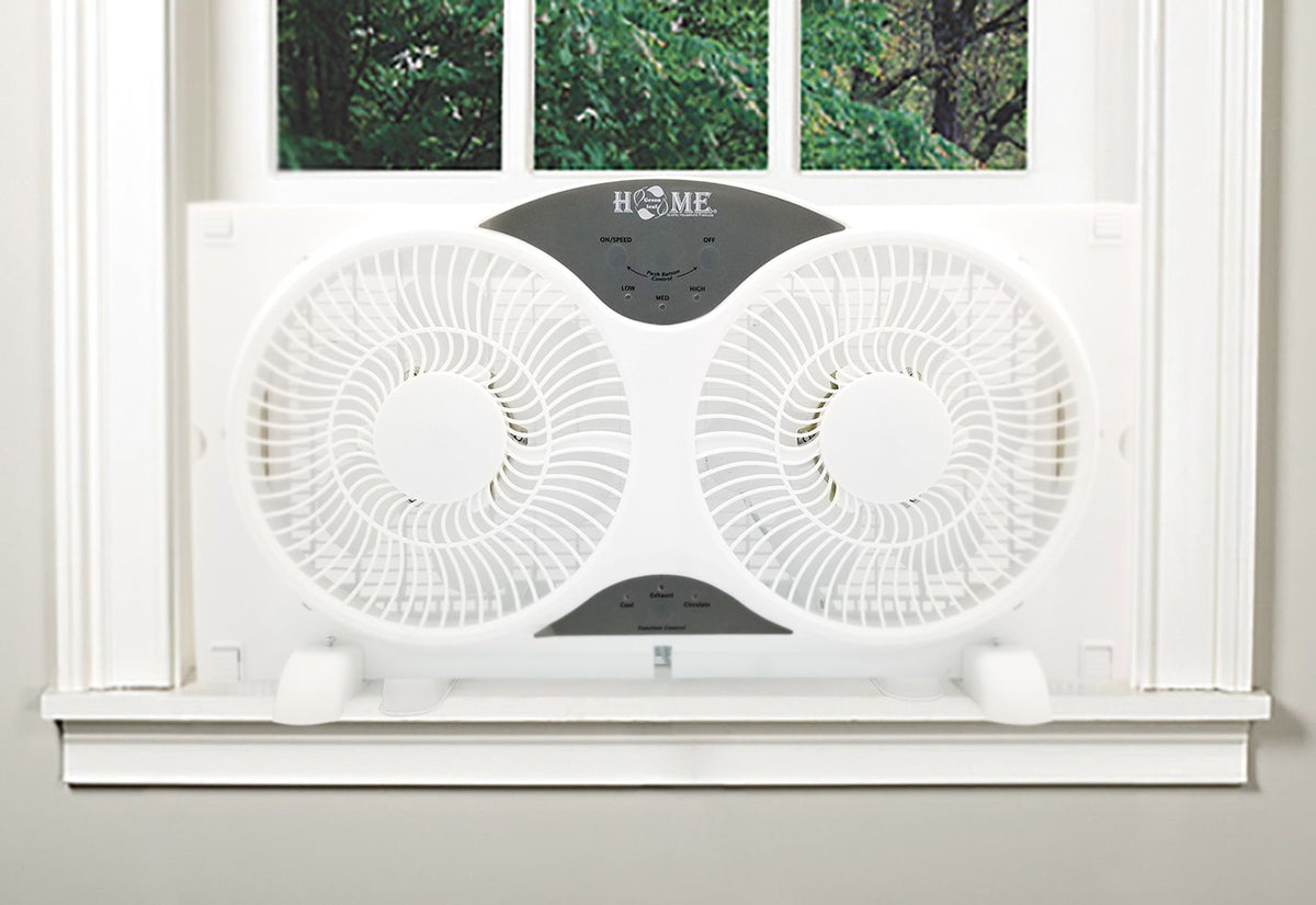 9" Twin Window Fan 3 Speed with Remote Control, White A8399