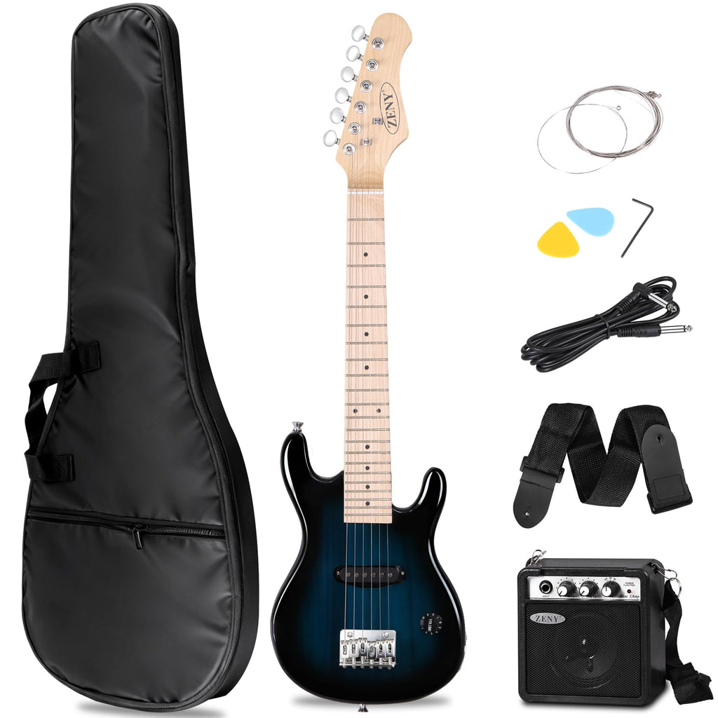 30 inch Kids Electric Guitar with 5w Amp, Gig Bag, Strap, Cable, Strings and Picks, Blue B737299