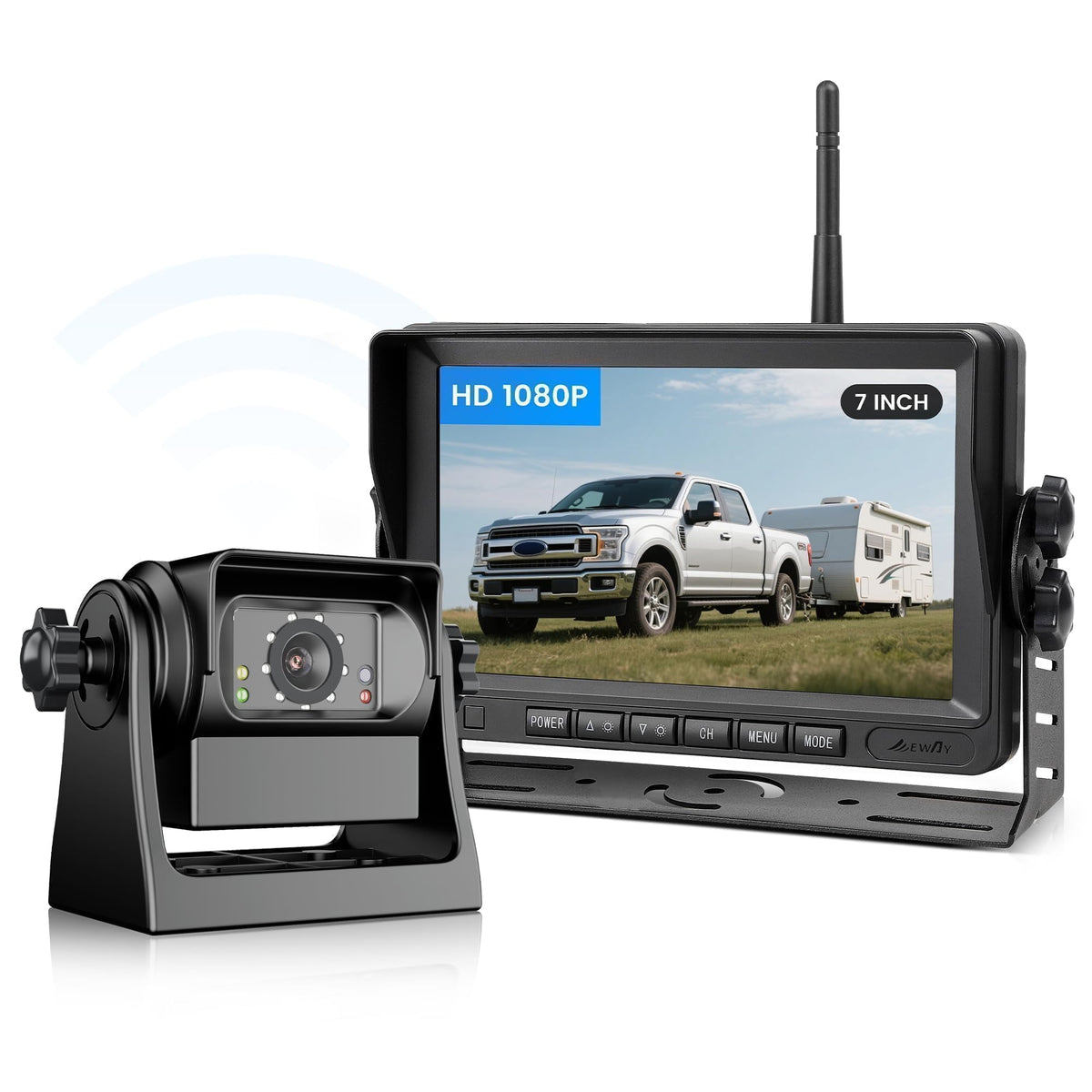 Wireless WiFi Magnetic Backup Camera 7" IPS Monitor HD 1080P Rechargeable Battery K874592