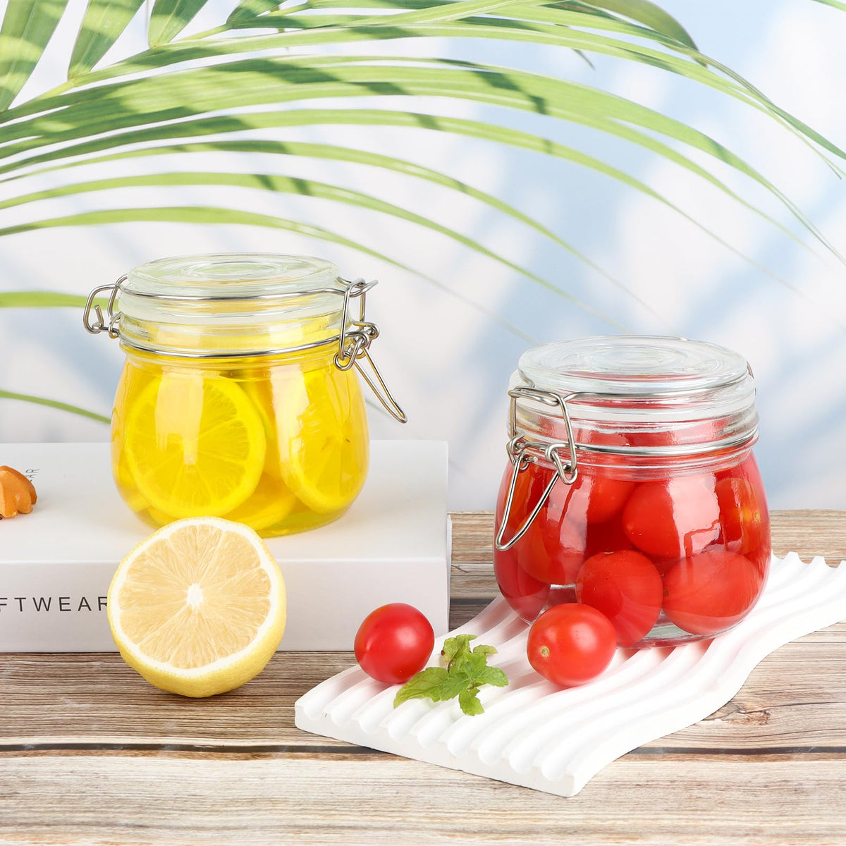 16oz Glass Jars with Airtight Lids, 6 Pack X195230