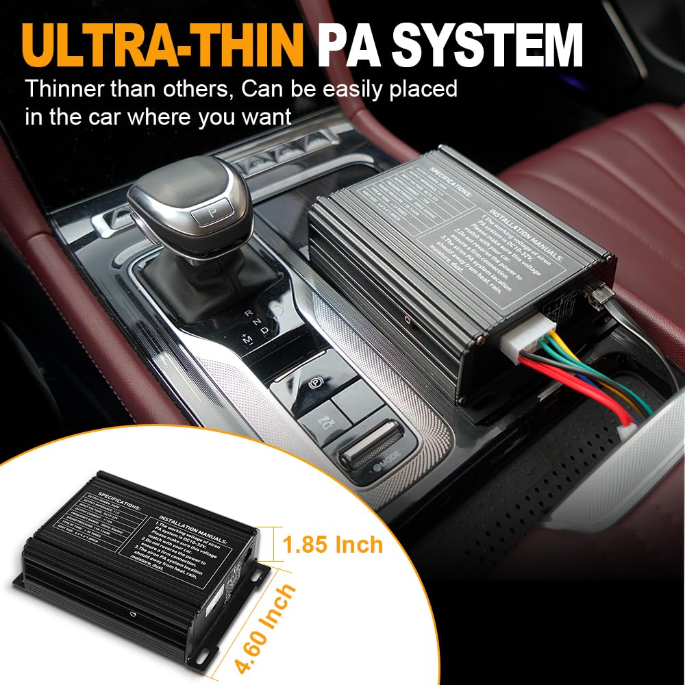 250W Multi-Tones Slim PA Siren Speaker with Handheld Controller & Mic S9320