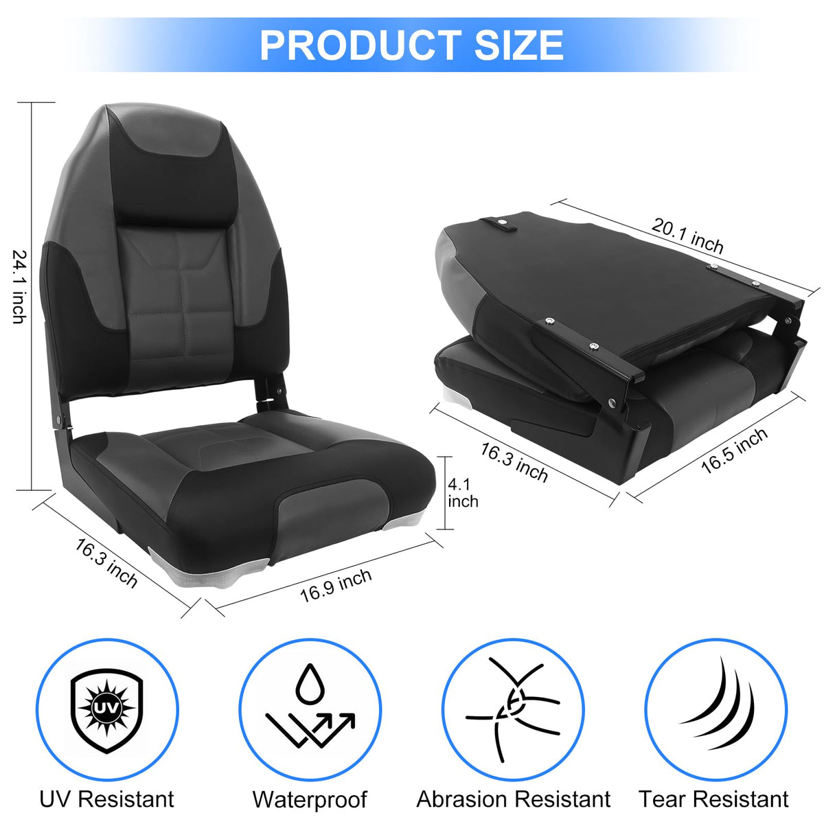 High Back Folding Boat Seat 2 Pack Y57266