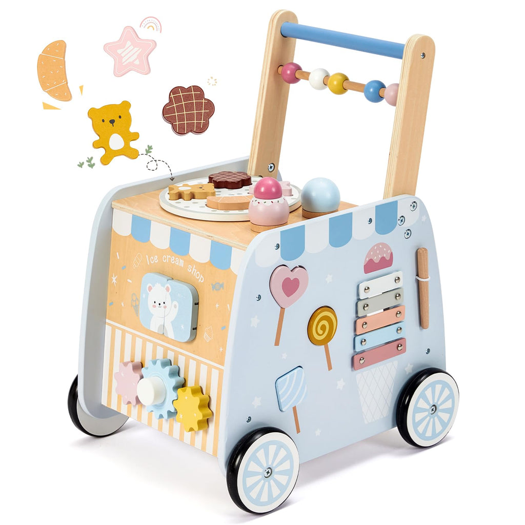 Wooden Baby Walker with Wheels U37674
