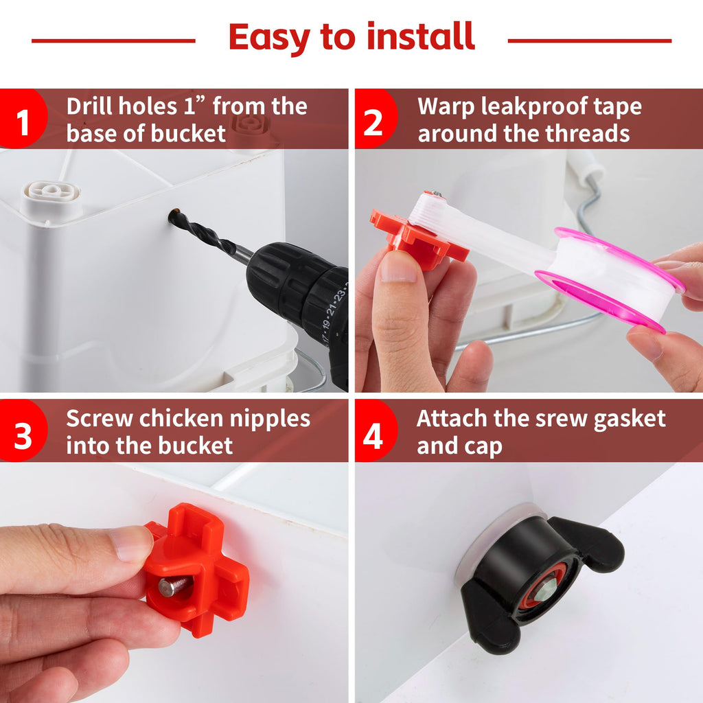 40 Pcs Chicken Waterer Nipples with Drill Bit V2121
