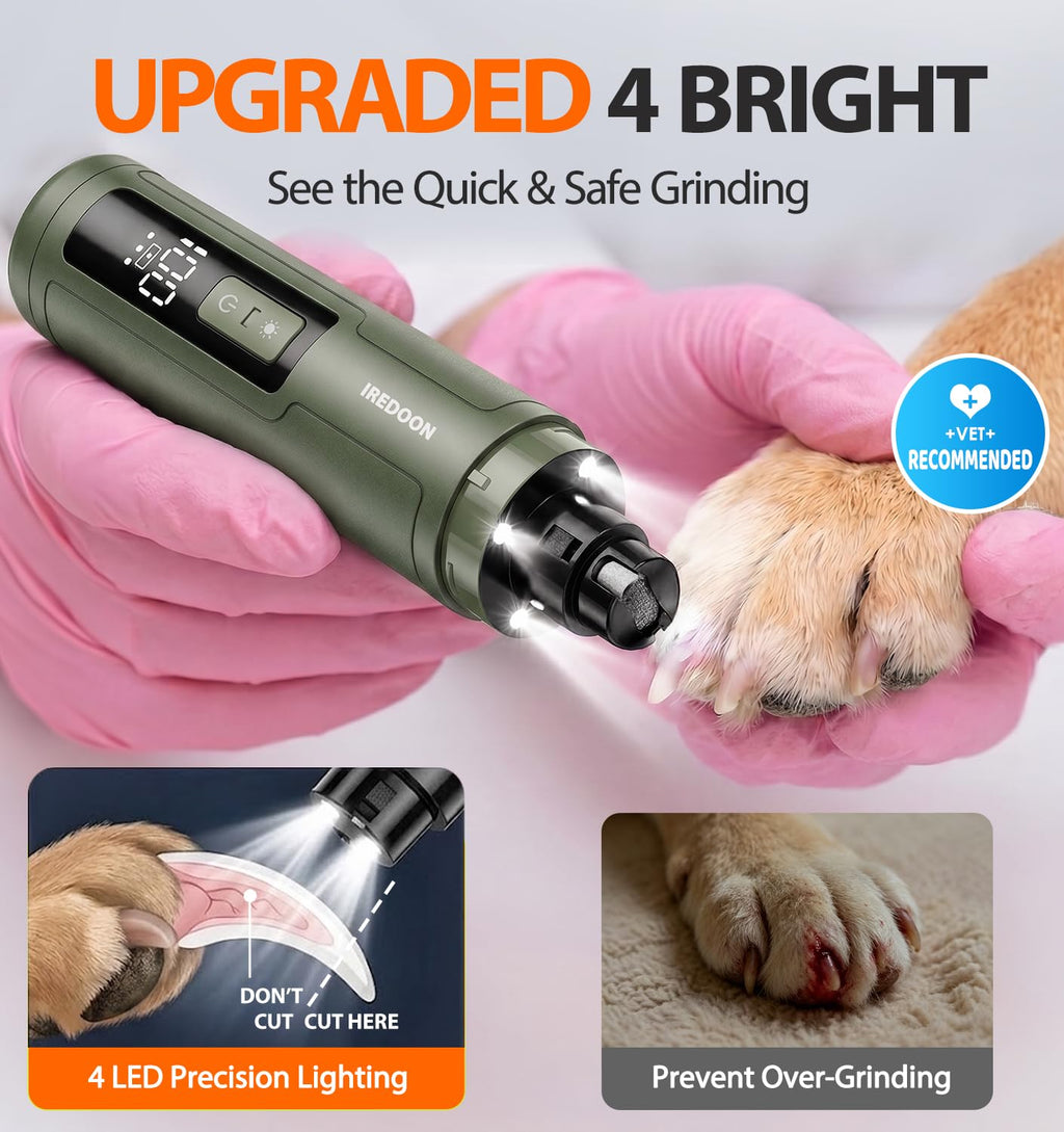 Dog Nail Grinder with 4 LED Lights, 3 Speeds D493