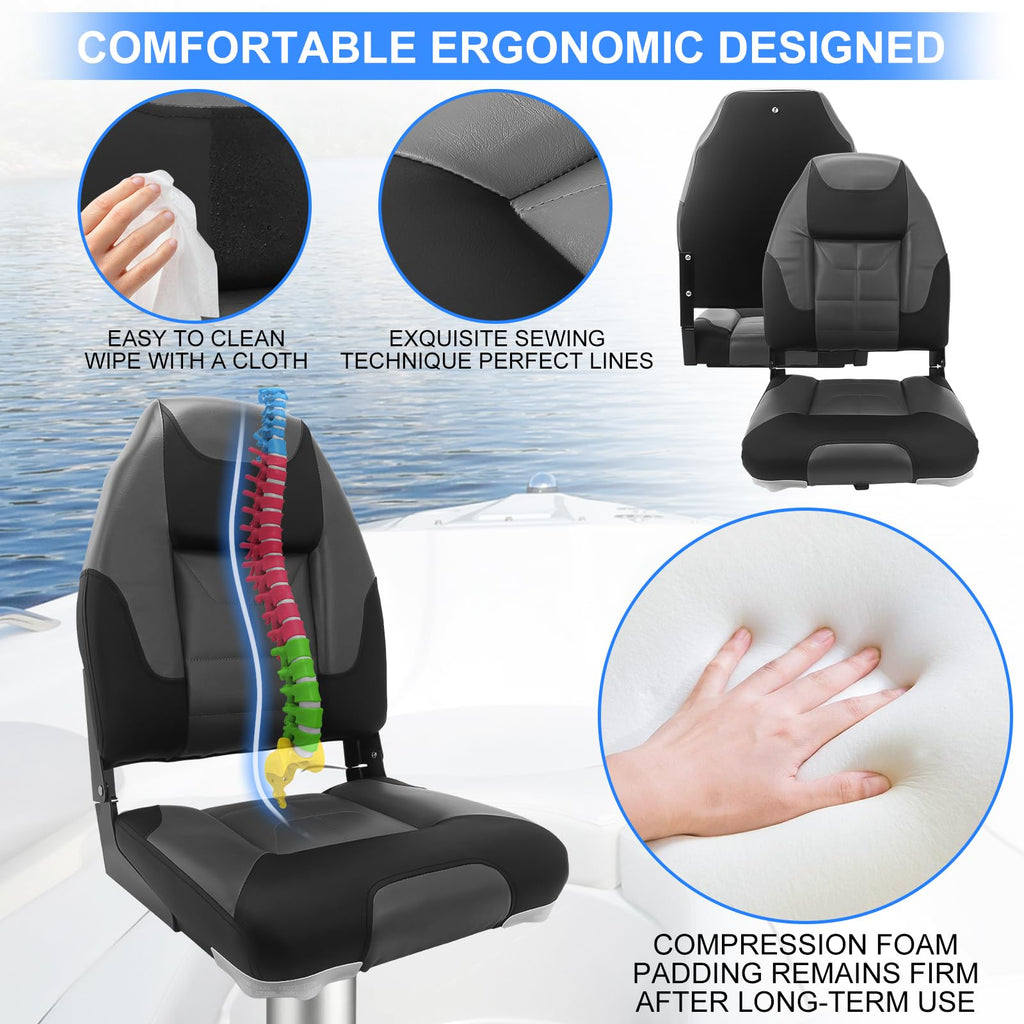 High Back Folding Boat Seat 2 Pack Y57266