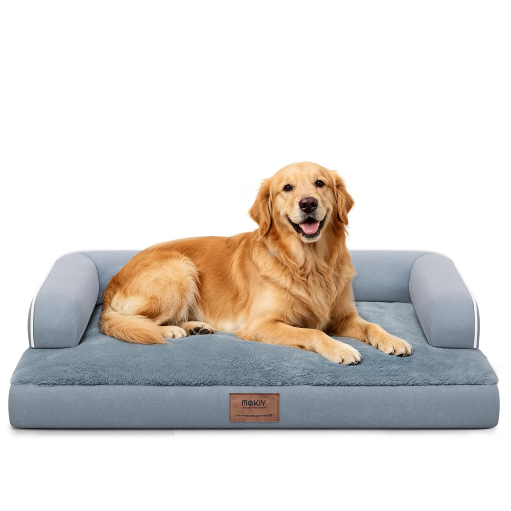 Washable Orthopedic Dog Bed with Bolster N405