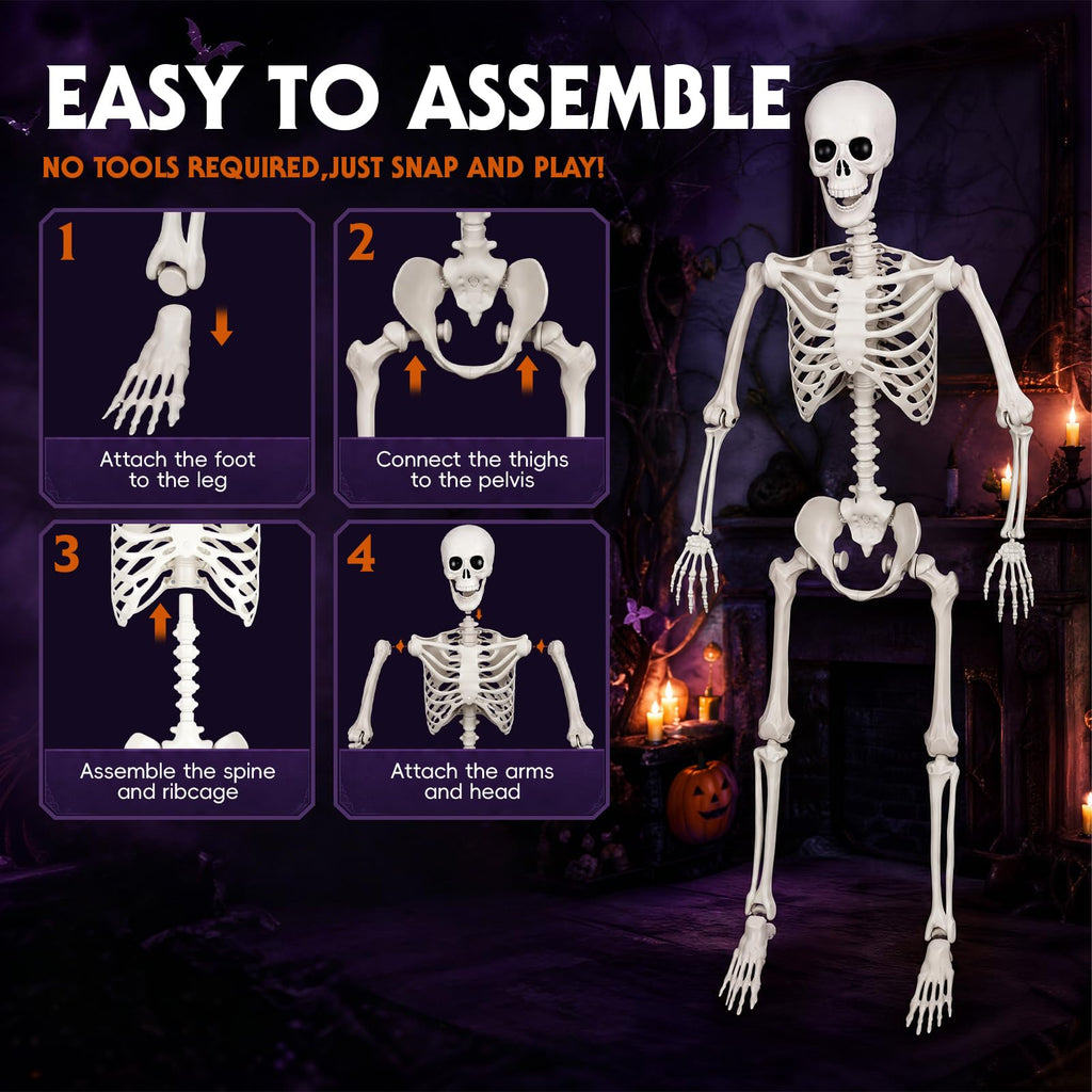 5.4FT Posable Life Size Skeleton (2PCS) X6448