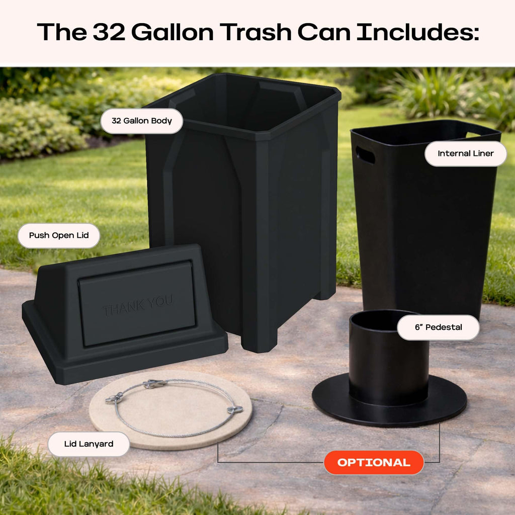 32 Gallon Outdoor Trash Can with Lid P213478