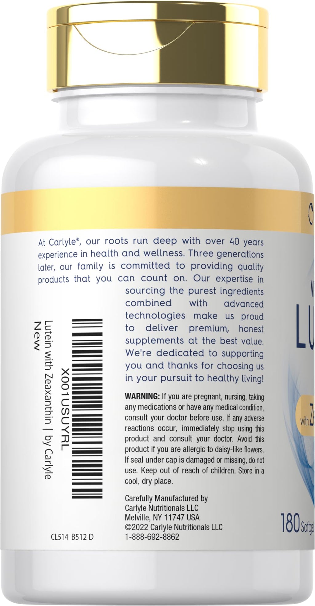 Lutein and Zeaxanthin 40mg 180 Softgels E117641