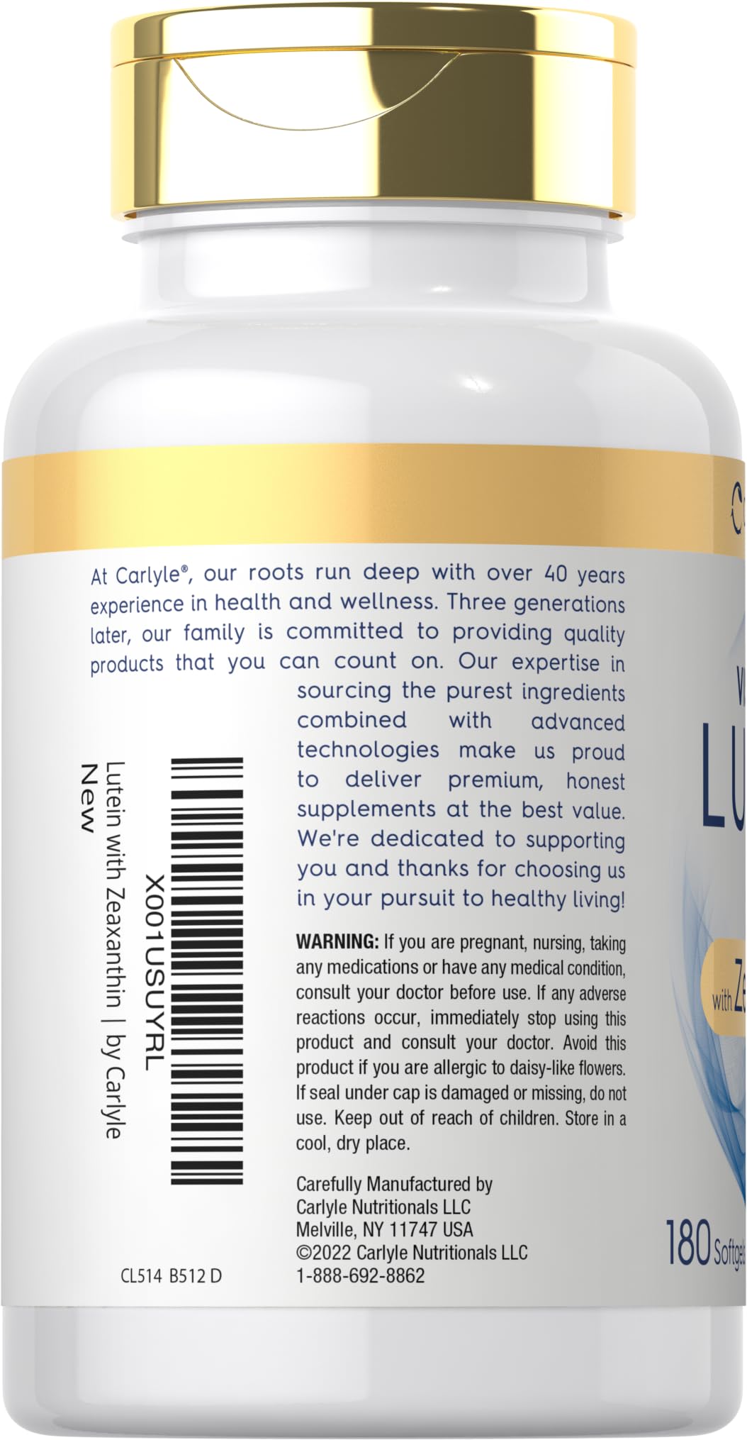 Lutein and Zeaxanthin 40mg 180 Softgels E117641