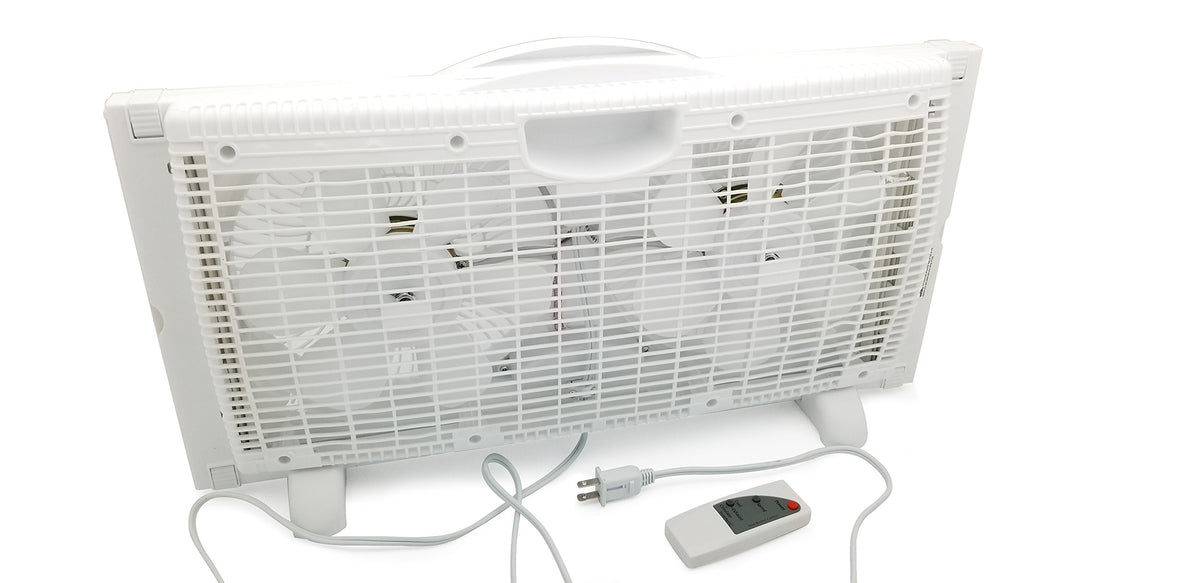 9" Twin Window Fan 3 Speed with Remote Control, White A8399
