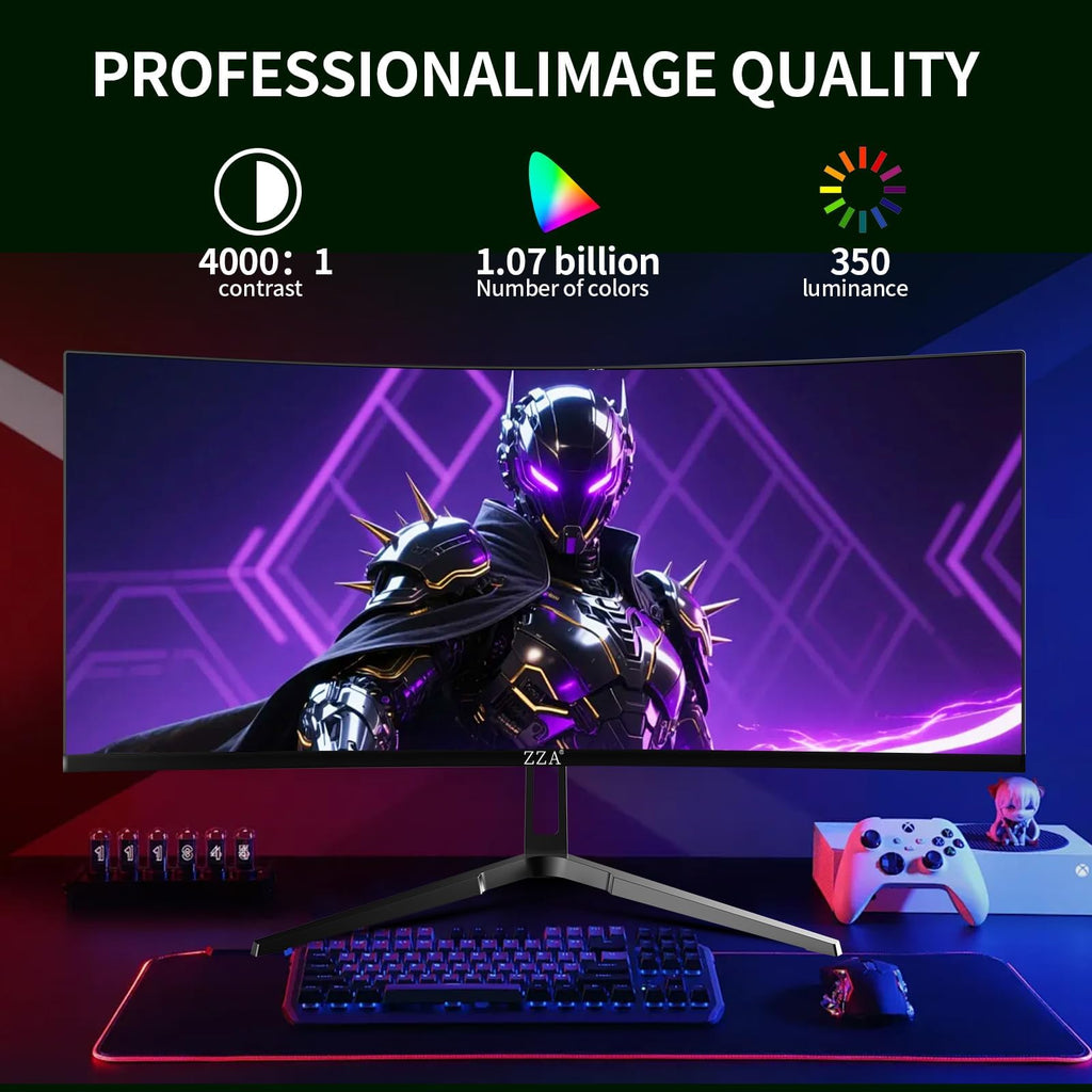 34 Inch Curved Ultrawide Monitor WQHD 165Hz 1ms HDR10 FreeSync G-Sync VESA Mount Compatible Y35029
