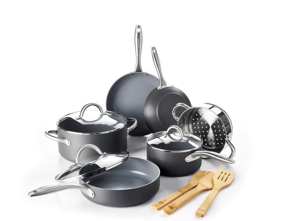 Hard Anodized Ceramic Nonstick 12 Piece Cookware Set I579