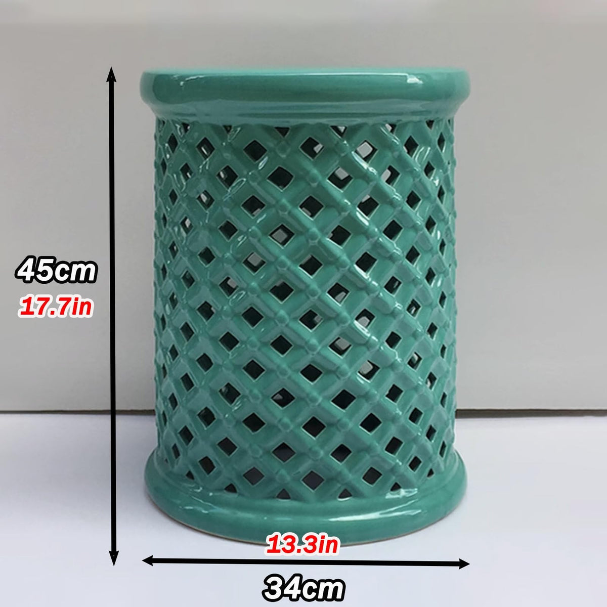Ceramic Teal Decorative Garden Stool X383