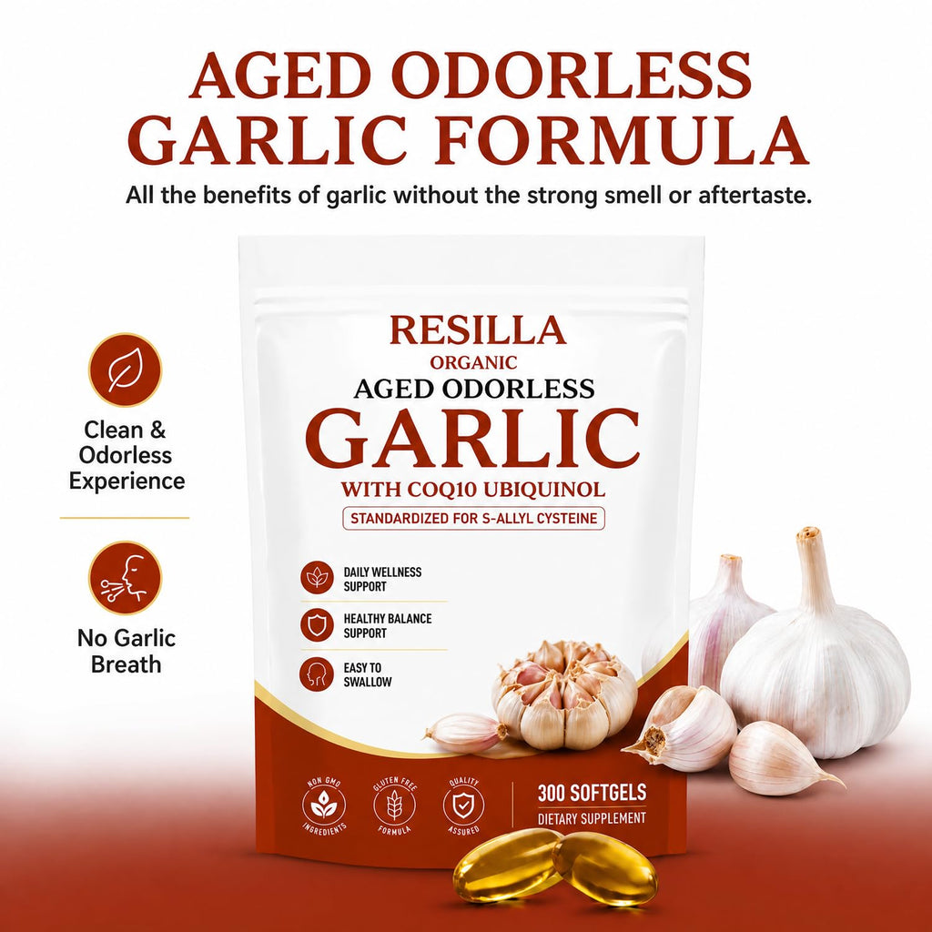 Organic Garlic Extract with CoQ10 Ubiquinol 300 Softgels G626443
