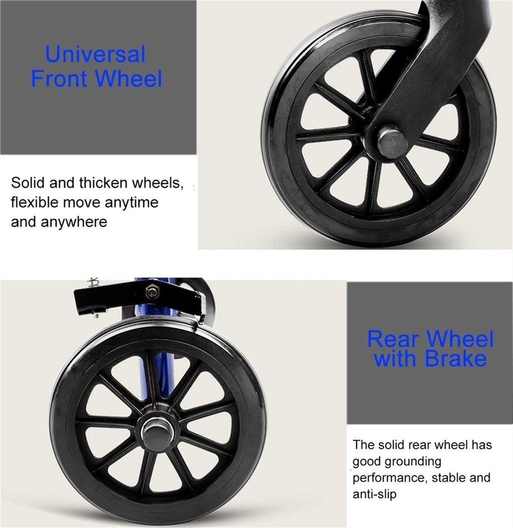 Blue Rolling Walker with Seat Basket Brakes Z486148