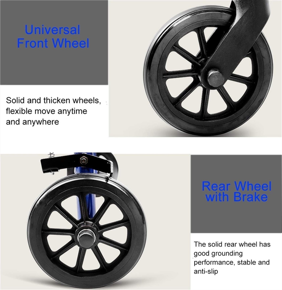 Blue Rolling Walker with Seat Basket Brakes Z486148
