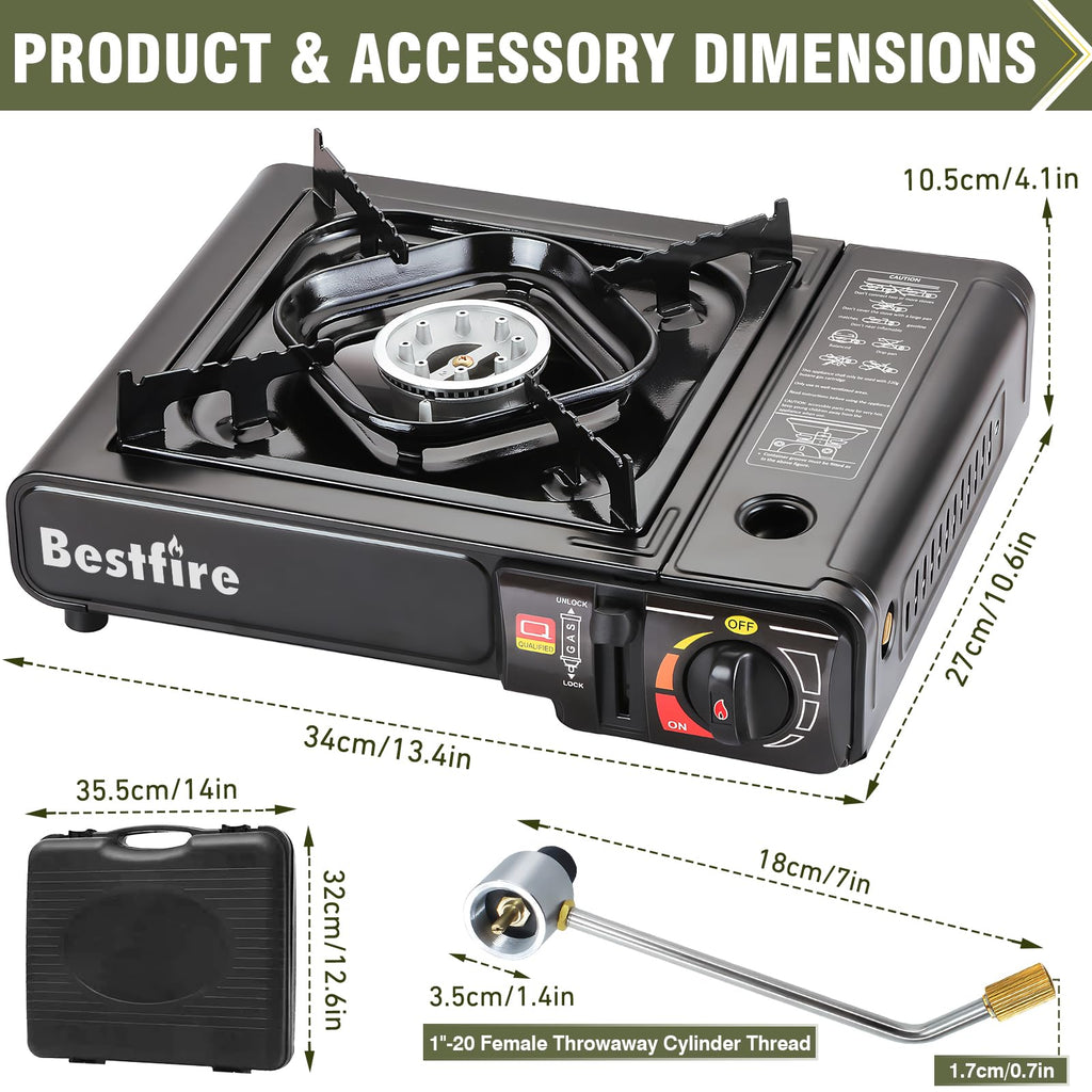Portable Dual Fuel Single Burner Camping Stove Q14538