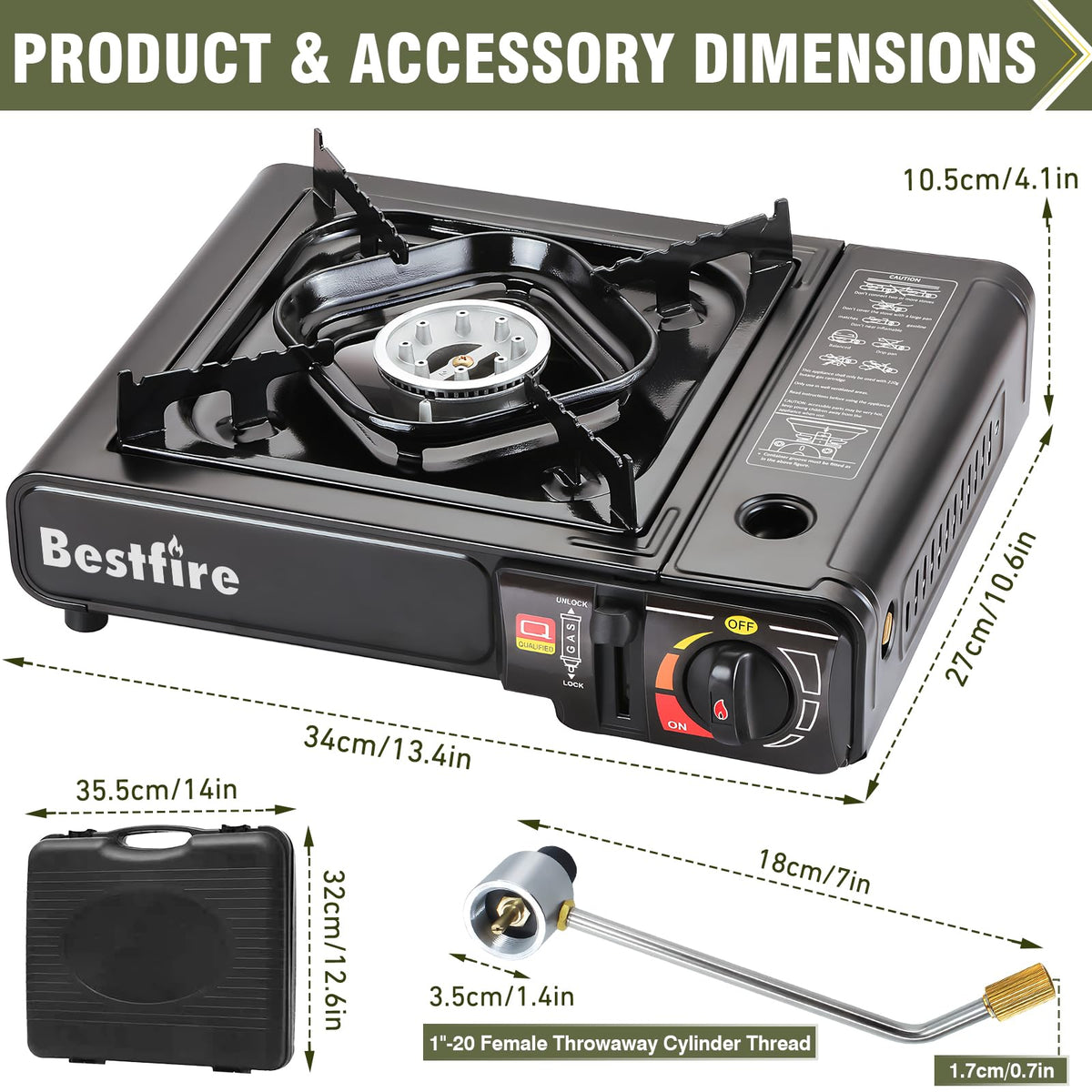 Portable Dual Fuel Single Burner Camping Stove Q14538