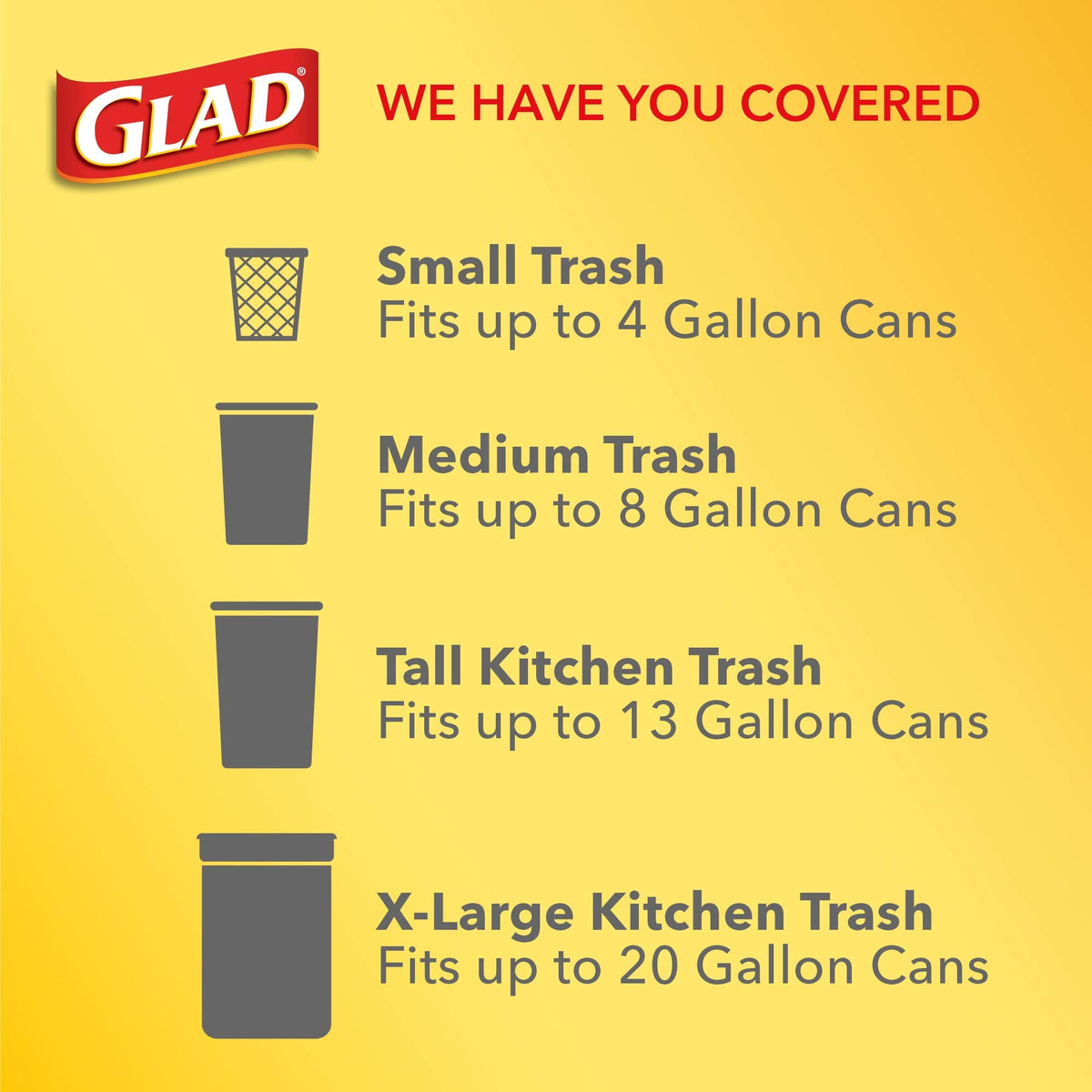 4 Gallon White Trash Bags, 26 Count (Pack of 6) P4487