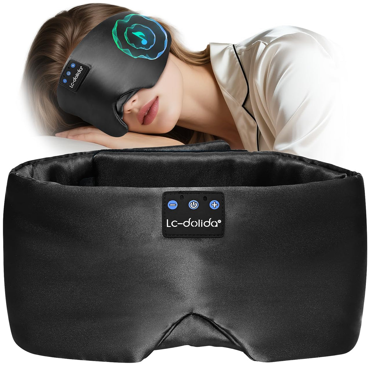 Silk Soft Sleep Mask with Bluetooth Black U9209