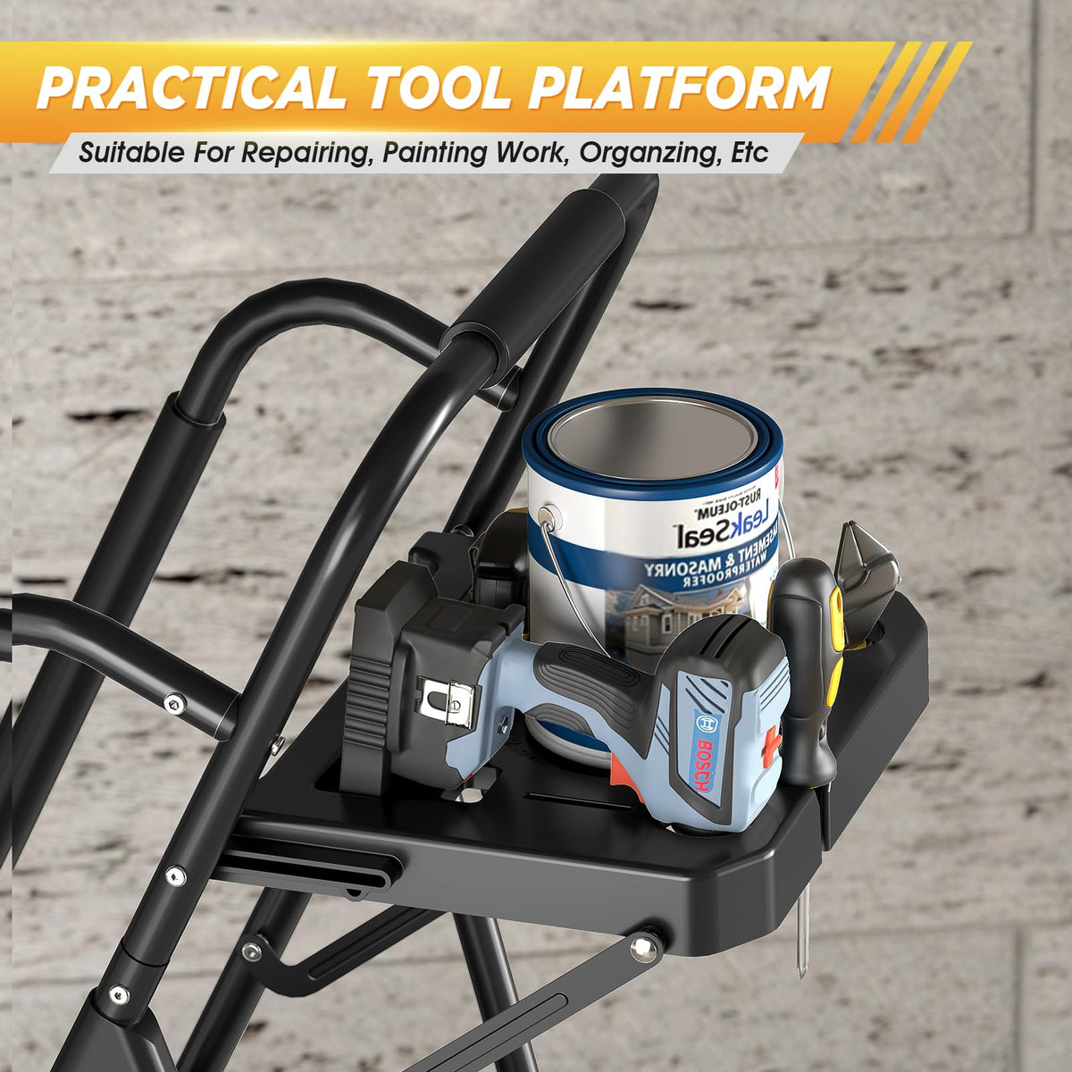 Steel Step Ladder with Handrail P640