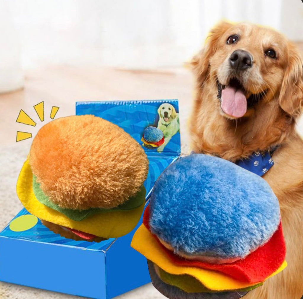 Hot Dog and Hamburger Plush Dog Chew Toy 2 Pack D51065