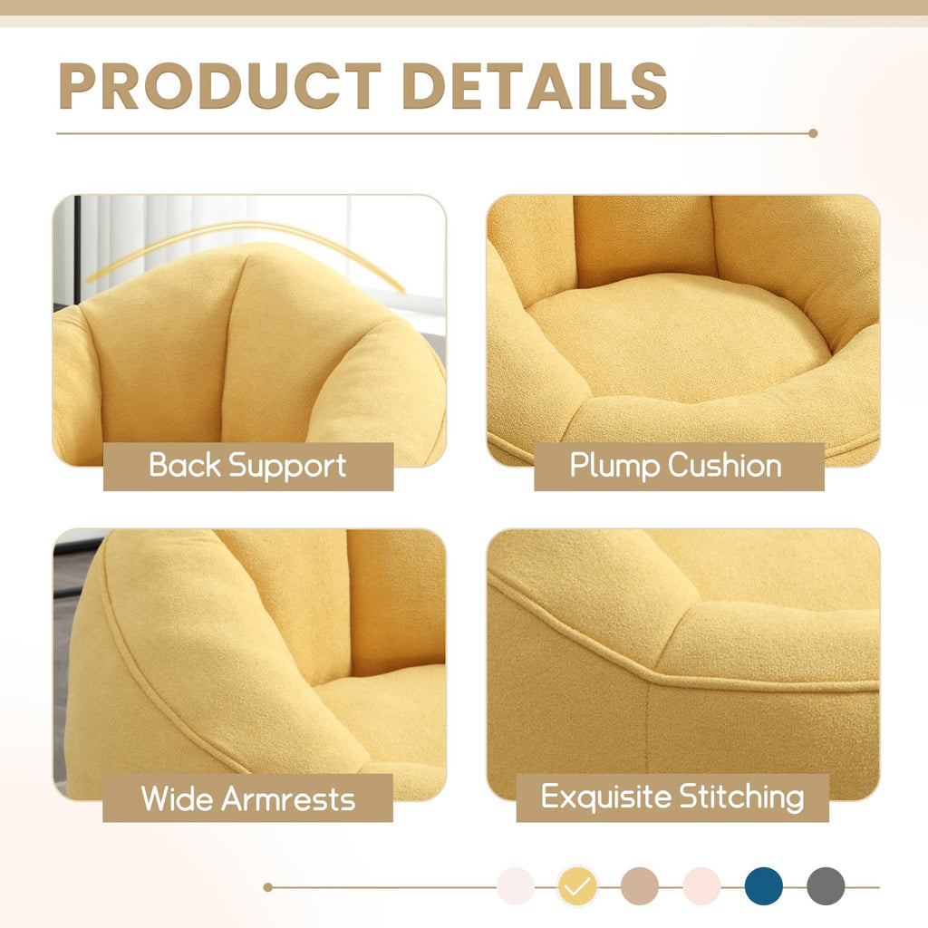 Upholstered Bean Bag Sofa Chair with Ottoman O3370