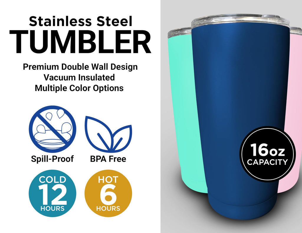 16 oz Insulated Stainless Steel Tumblers 2 Pack Black P81153