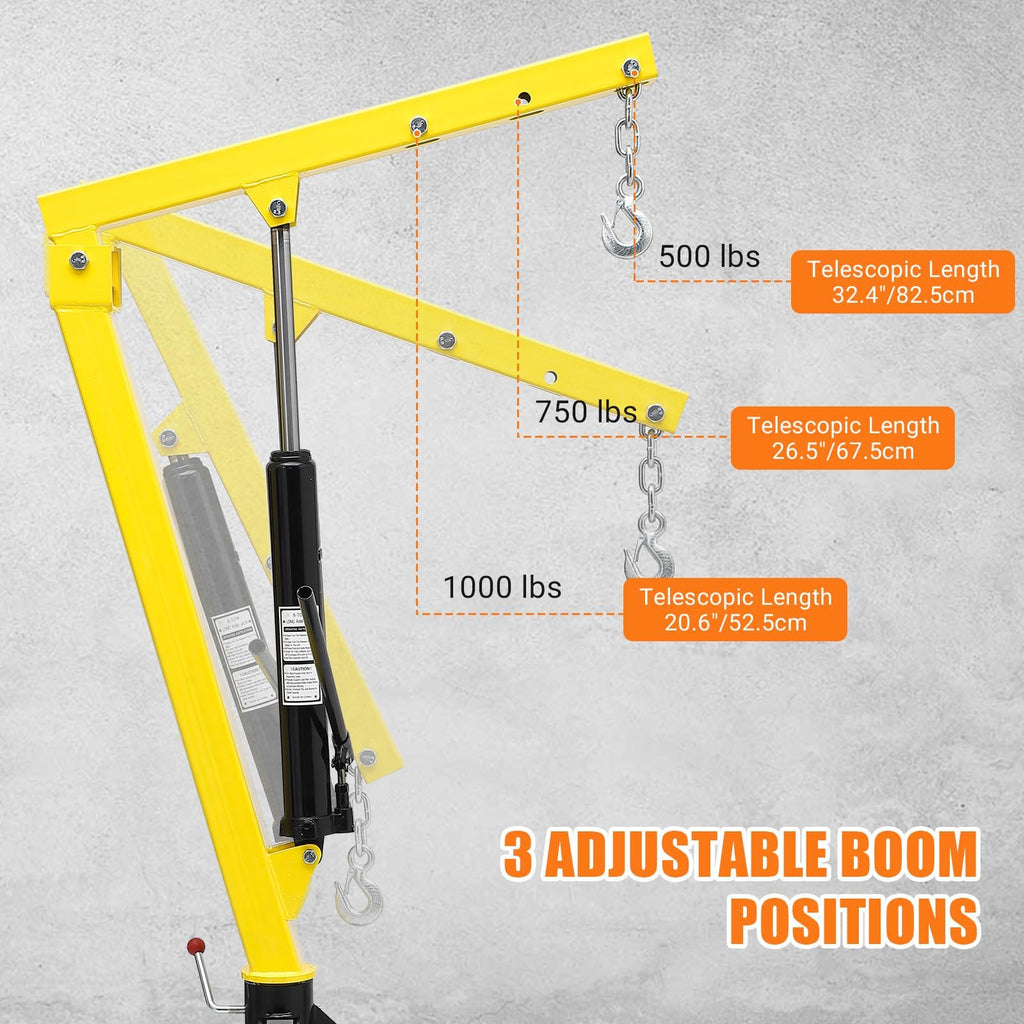 Hydraulic Receiver Hitch Mounted Truck Crane 1000 lbs Capacity K165552