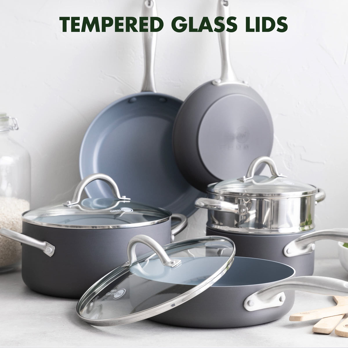 Hard Anodized Ceramic Nonstick 12 Piece Cookware Set I579