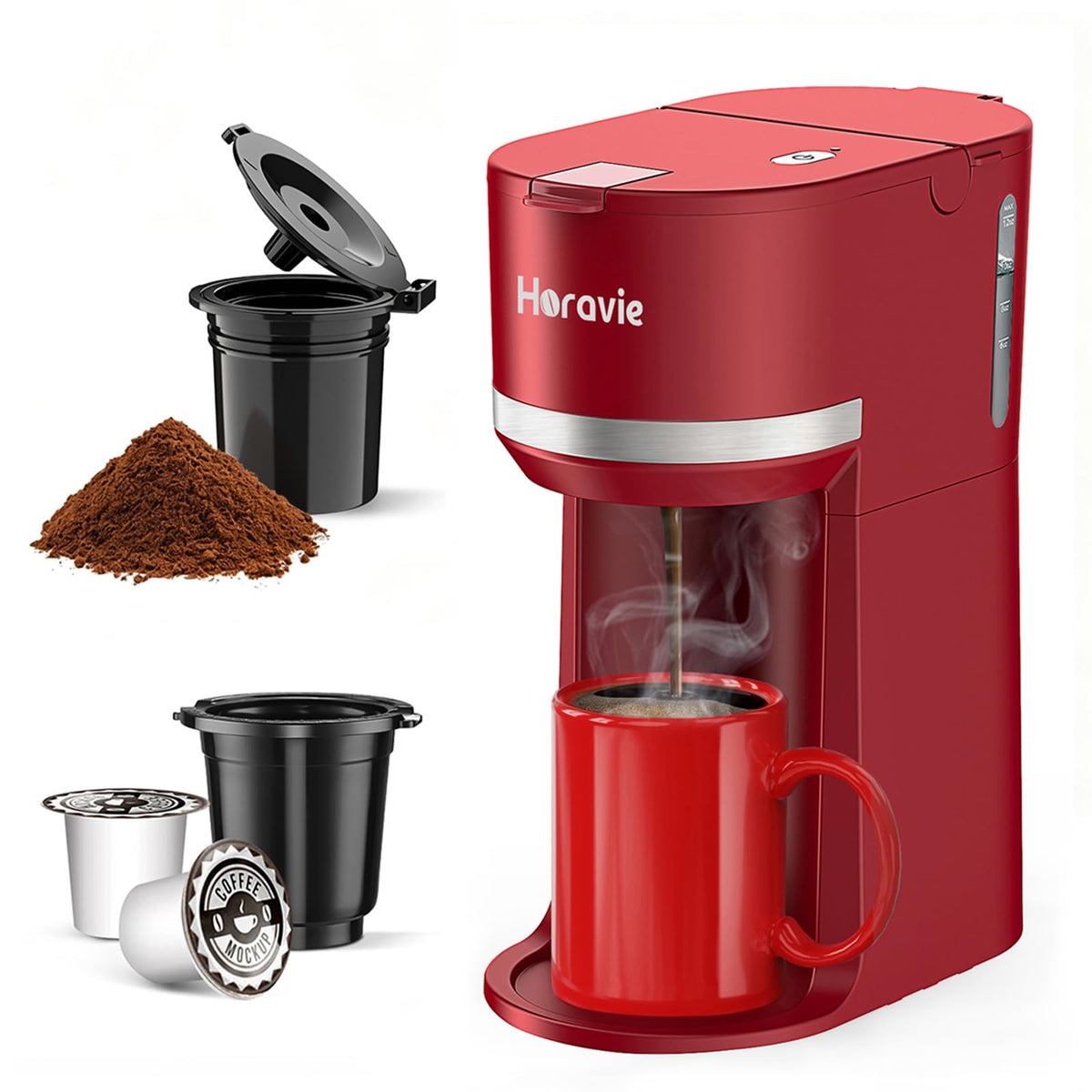 Single Serve Coffee Maker for K Cup and Grounds D49750
