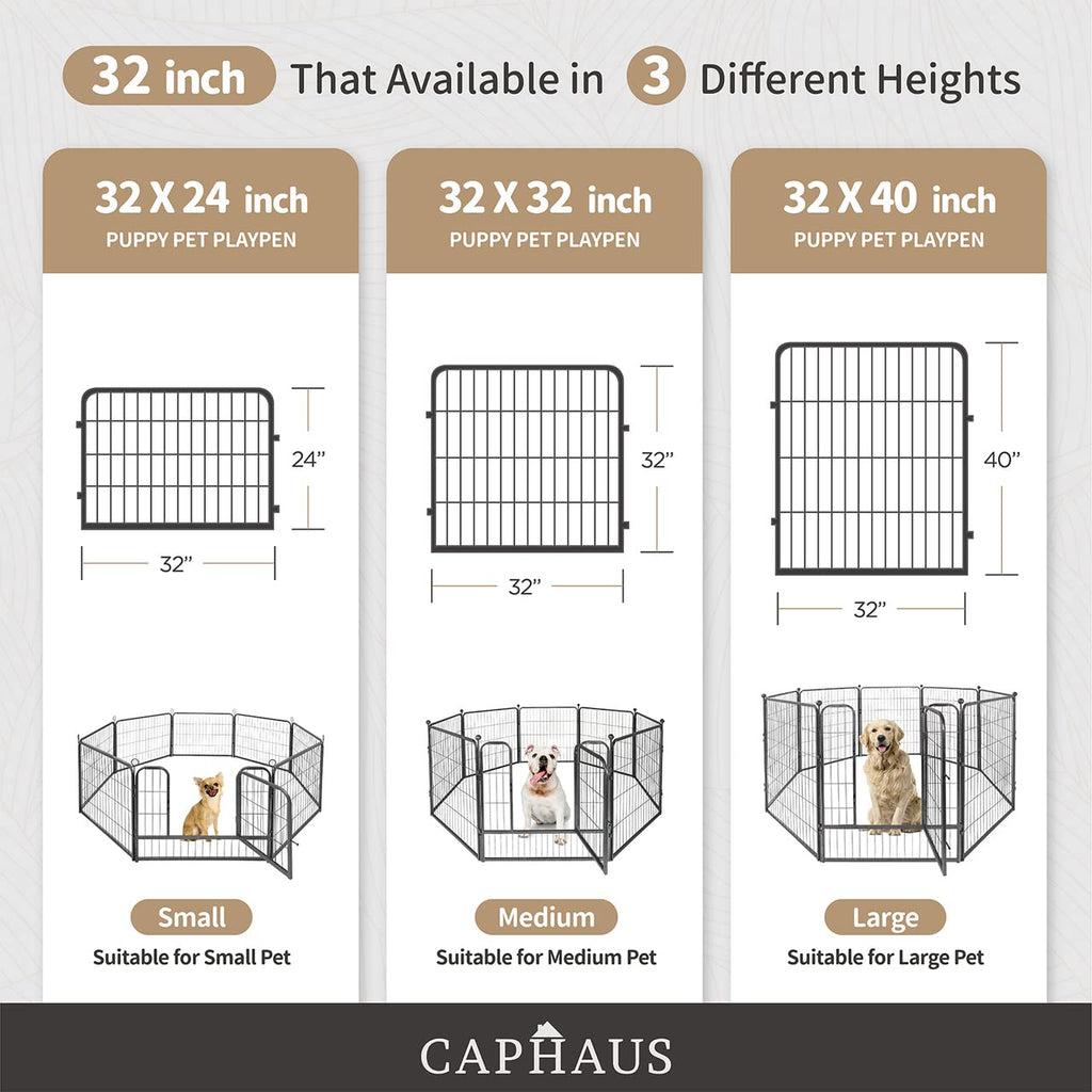 32 Inch Metal Foldable Pet Playpen with Door A80678