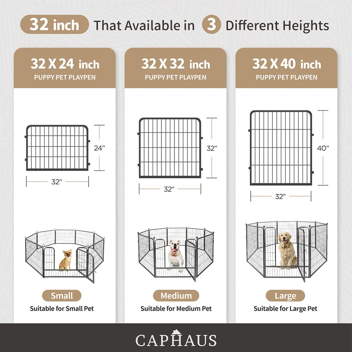 32 Inch Metal Foldable Pet Playpen with Door A80678