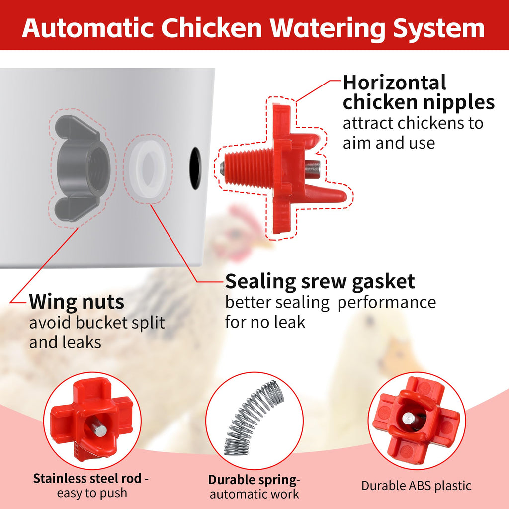 40 Pcs Chicken Waterer Nipples with Drill Bit V2121